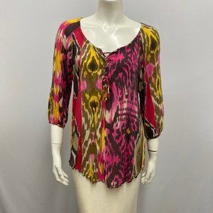 Miss Sixty Peasant Bohemian Tie Dye Top Size‎ S